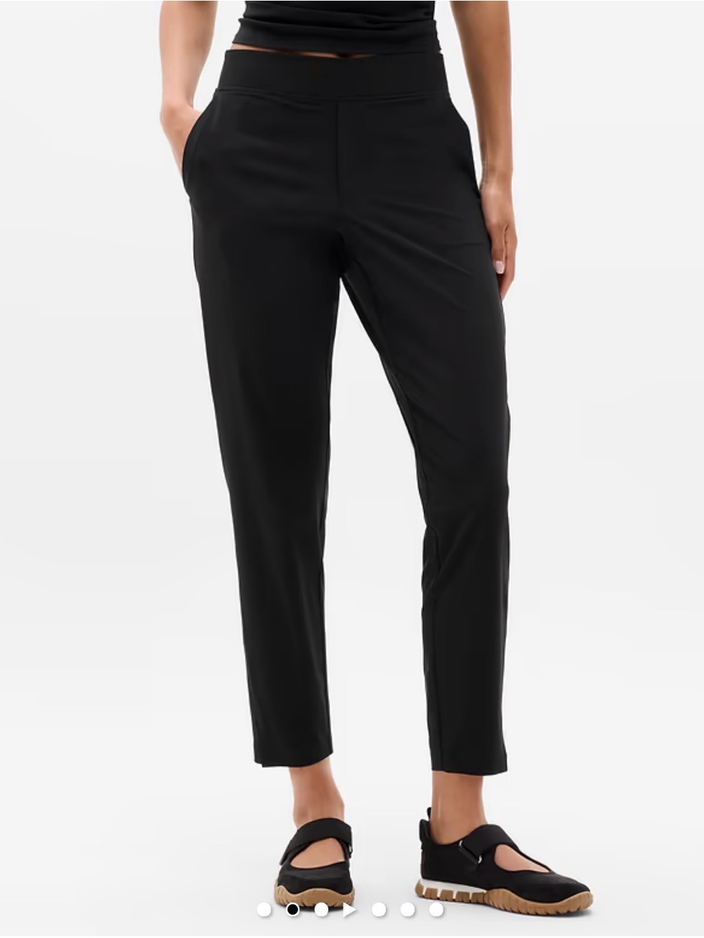 Athleta Brooklyn Mid Rise Ankle Pant Black Size 12 Pull-On Trousers